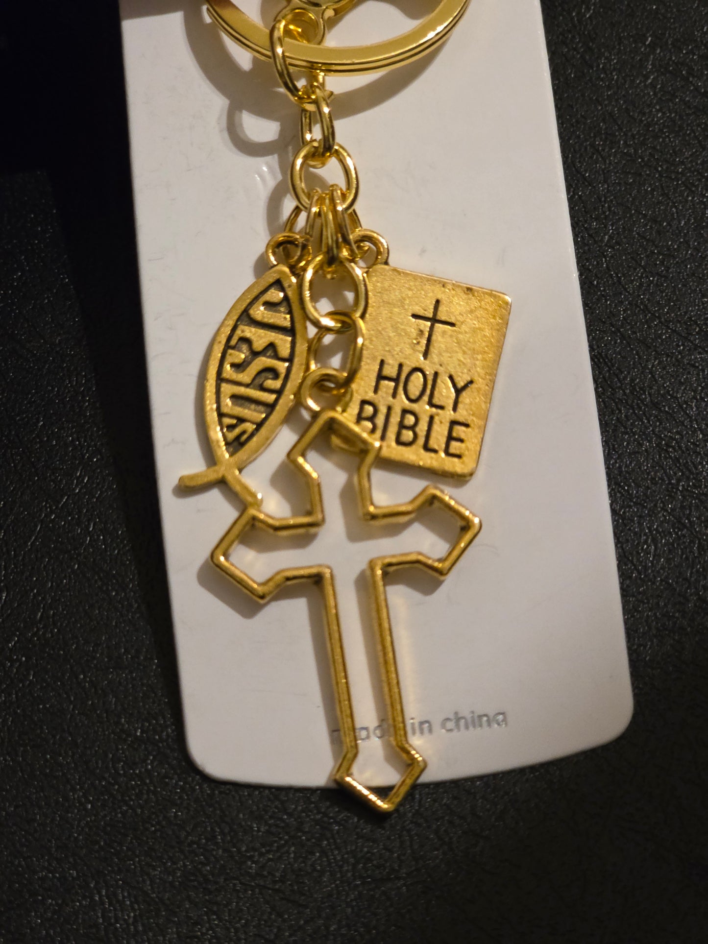 Religious cross keychain