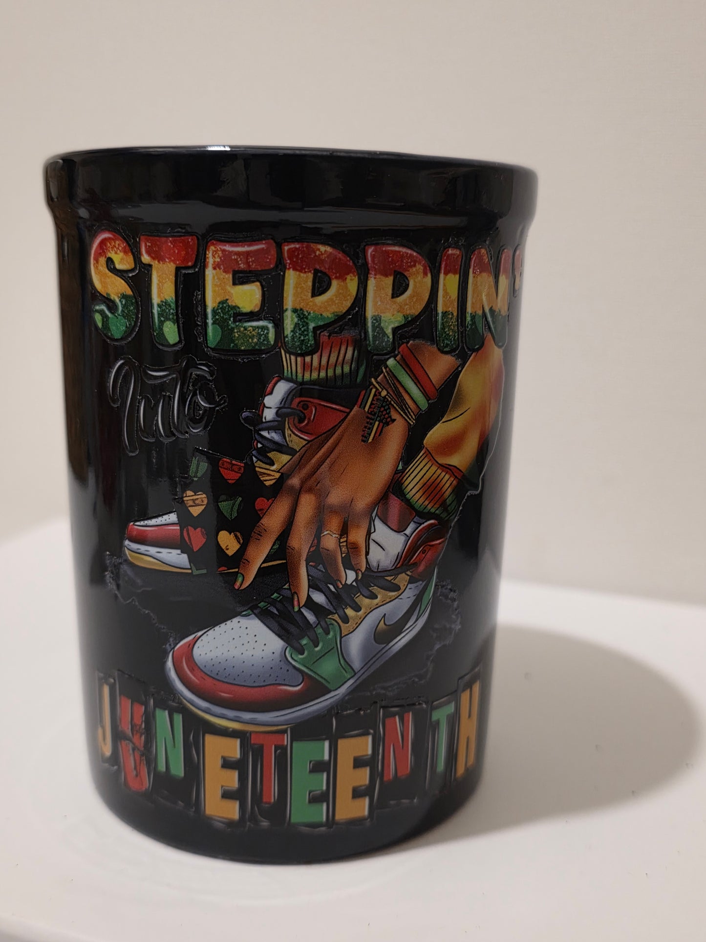 Steppin into Juneteenth w/sneakers mug