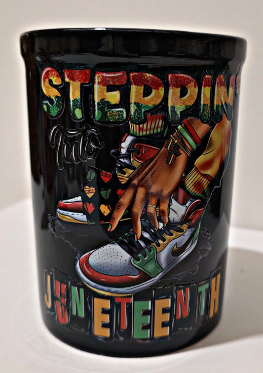 Steppin into Juneteenth w/sneakers mug